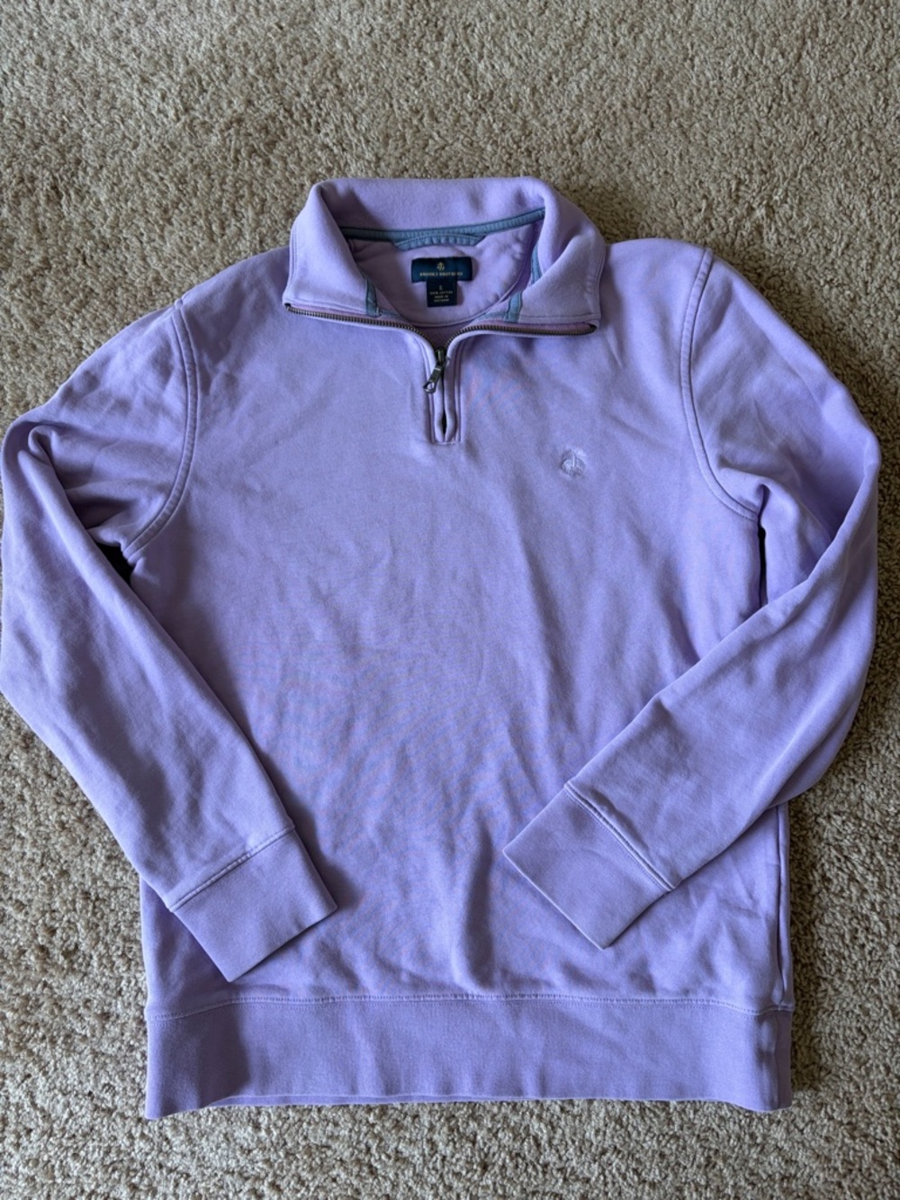 Brooks Brothers Purple French Terry Half-Zip, Size S
